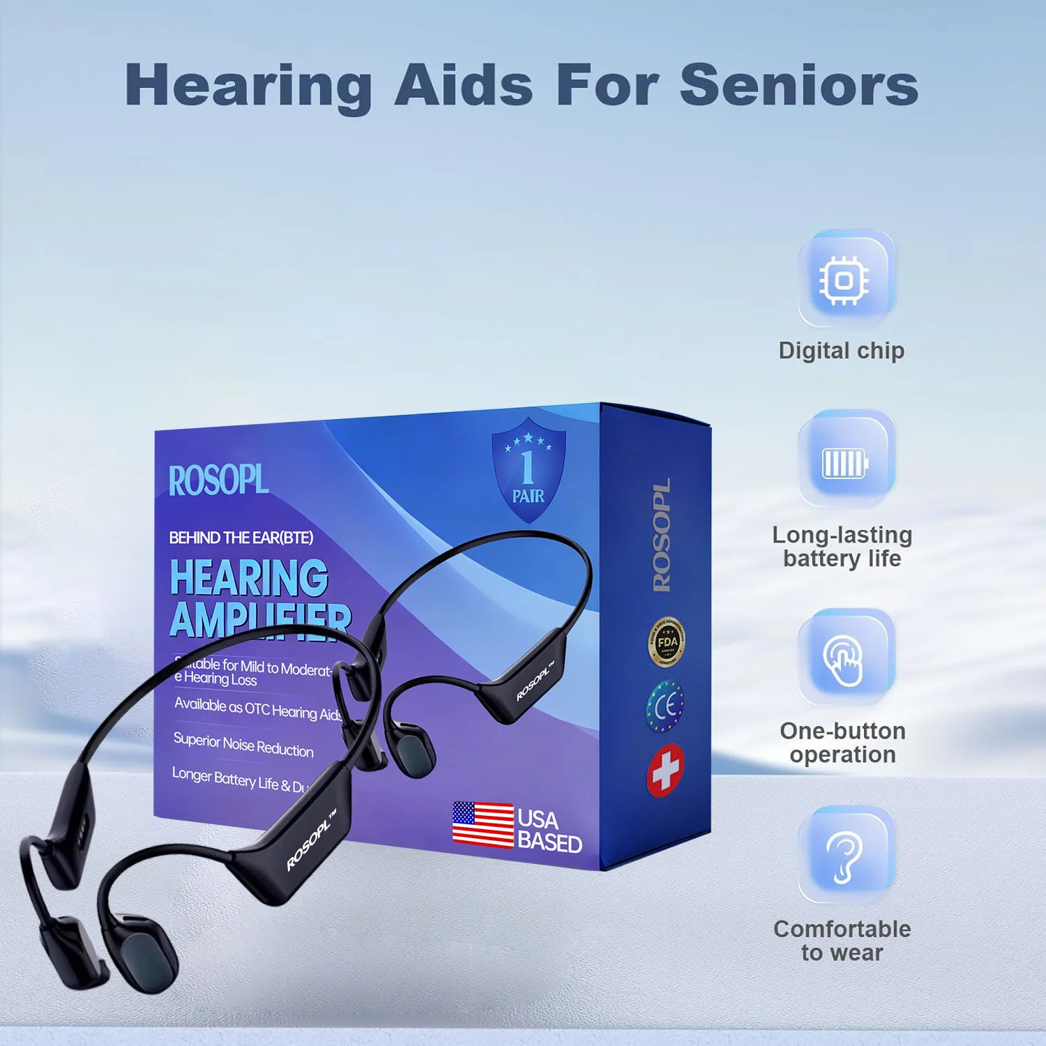 ROSOPL Rediscover Clear Sound with the X1 — Smart Open-Ear Bone Conduction Hearing Headset