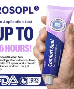 ROSOPL® Comfort Seal Pro Denture AdhesiveFDA Certified (Clinically Proven 96- Hour Lock Hold for Secure, Comfortable Zinc-Free Denture Fit)